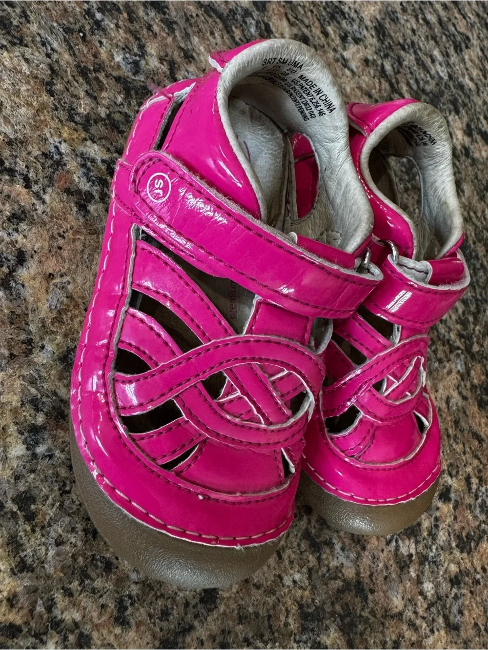 Stride Rite Soft Motion Hot Pink Fisherman Sandal Baby Girls Size 6 Leather